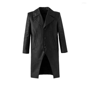 Trench-coats pour hommes All-Matching Fashion Veste en cuir unique Profil Loose Large Added Shoulder Designer Manteau d'hiver Automne