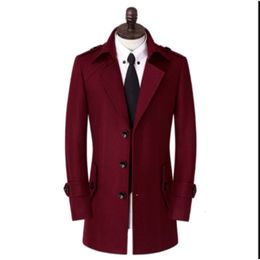 Abrigos de zanjas para hombres Llegada Abrigo de lana de invierno Abrigo delgado para hombres Abrigo casual Térmico Trench Outerwear Obese Plus Isze S -4XL 5XL 6XL 7XL 8XL 9XL 10XL 231118