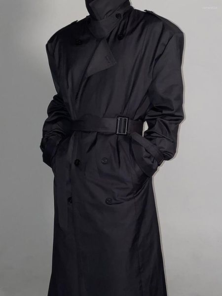 Trenchs pour hommes automne et hiver Design coupe-vent vêtements Style coréen tendance ample mi-long manteau à la mode décontracté