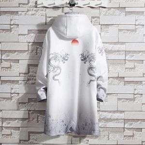 Trenchs pour hommes automne et hiver coupe-vent hommes longue Section tendance épais Kimono veste à capuche décontracté Robe ample hommes Viol22 pour hommes