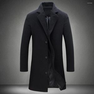 Trench-coats pour hommes manteau d'automne vêtements à simple boutonnage hommes confortables col à revers pour les rencontres