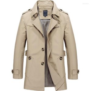 Heren Trench Coats Herfst Midden-Length Coat Man Fashion Business Engeland Streetwear Quality Brand Heren Wind Breakers