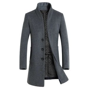 Gabardinas para hombres Otoño Invierno Marca Hombres Mezclas de lana Abrigos Moda Color sólido Medio Abrigo largo Abrigo de lujo Negocios Casual Abrigo de lana S-3XL 231116