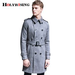 Trenchs Hommes Automne Hiver Britannique Deerskin Coupe-vent Hommes Double Boutonnage Coréen Jeunesse Longueur Trench Coat 6XL Daim 230914