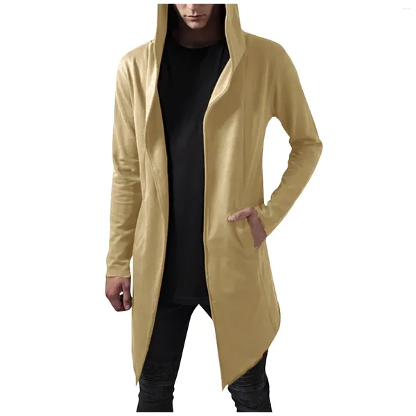 Gabardinas para hombres Otoño Invierno Sudadera con capucha para hombres Cárdigan con capucha Cazadora Color sólido Abrigo casual Chaquetas deportivas transpirables para hombre