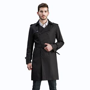 Heren Trench Coats Autumn Winter Male Casual overjas Draai Kraag Outerwear Long Plus Size Clothing af