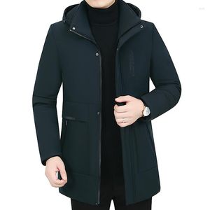 Trenchs pour hommes automne hiver hommes veste vestes à simple boutonnage mode mi-longs hommes ceintures élégant coupe-vent solide mâle
