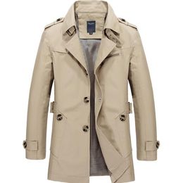 Hommes Trench manteaux automne hiver hommes homme mi-long manteau hommes vêtements coupe ajustée pardessus à manches longues 2021 concepteur grande taille 5XL