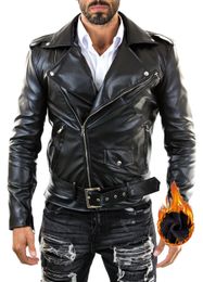 Heren Trench Coats Boutique Punk Men Pu Leather Jacket Motorfiets Mode Slim Fit Coat Jackets For Men 230404
