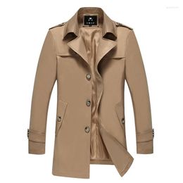 Casacos de trincheira masculinos roupas de marca primavera outono negócios masculinos jaqueta longa casual blusão masculino casaco de moda S-4XL