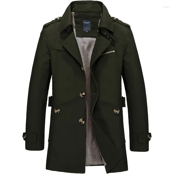 Trench Coats Brand Coat Men 2024 Veste en coton printemps et automne pour vestes Vintage Windbreaker Vestes Vestes