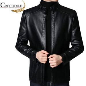 Heren Trench Coats Brand Vintage Leather Jacket Streetwear Casual Blazer Jackets Man Outerwear Men Lederen Pak Jacket Men Slim Fit Coats 230822