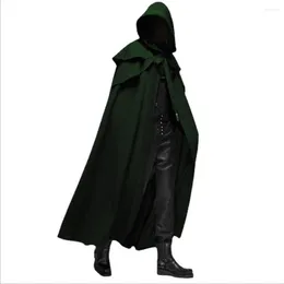 Heren Trench Coats Carnival Medieval Men Hooded Capes Jackets Gothic Style Halloween Party Long Cloak Knight Vampire Cosplay Cosplay kostuum