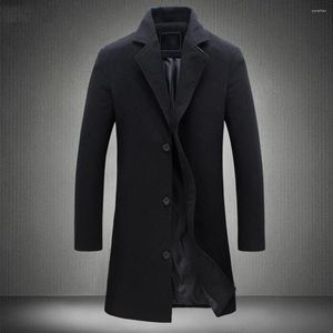 Herengeul Lagen Casual Men Jacket Gezellige jas opvallende overjas met één borsten gemakkelijke slijtage