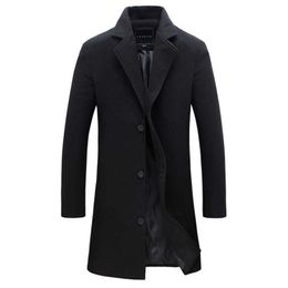 Heren Trench Coats Classic herenoverjas Koreaanse stijl Temperamentjas Lang met een borstelige trench jas