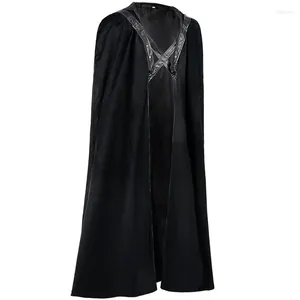 Heren Trench Coats Cloak Men Hooded Cape Party Vintage Halloween Stage Medieval Cosplay Cosplay Costumes Dark Renaissance Doek