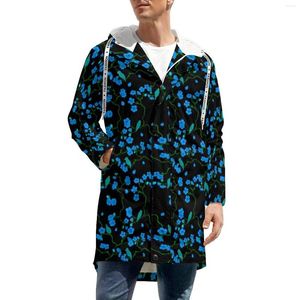 Herengeul Lagen Leuke vogels Blue Flowers Print Streetwear Casual Winter Jackets Men Classic Design Big Size Zip Dikke Windschepen