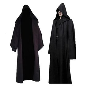 Heren Trench Coats Darth Vader Cosplay Kleding Terry Jedi Black Robe Knight Hoodie Cloak Halloween -kostuum Cape voor volwassene 230413