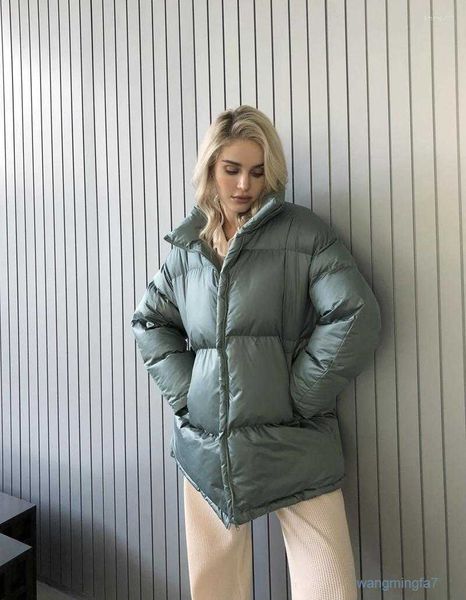 Trenchs d'hommes Design Femmes 2023 Parka d'hiver Élégant Down Jacket Manteau Vert Gris Blanc Vêtements d'extérieur Eepu