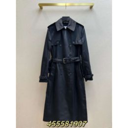 Trench Coats Men's Trench Coats Earnom Automne Long Windbreaker Veste avec design arrière plissé