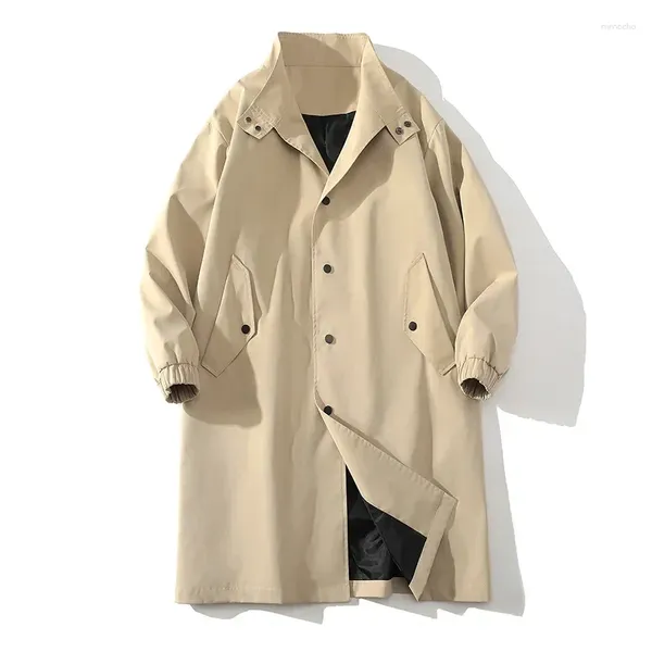 Trenchs pour hommes Automne 2024 Style britannique Manteau mi-long Veste ample décontractée