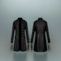Trench Coats Mode Coat Steampunk Retro 2024 Couleur solide Male Men Uniforme Cold Costume Halloween Costume de Noël cadeau