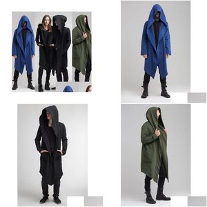 Heren Trenchcoats Modeontwerper Heren Lange Jas Herfst Winter Winddicht Slank Effen Geul Grote maten Drop Levering Kleding Heren Stolsel Dhtjz