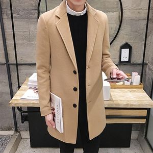 Heren Trench Coats Fashion Men Wol Blends Mens Casual Business Coat Leisure Overcoat Male Punk Style Dust Jackets 230404