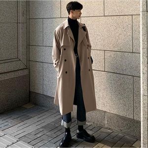 Hommes Trench Manteaux Mode Hommes D'affaires Veste Hommes Long Coton Coupe-Vent Vestes Pardessus Mâle Casual Hiver Outwear Manteau A127