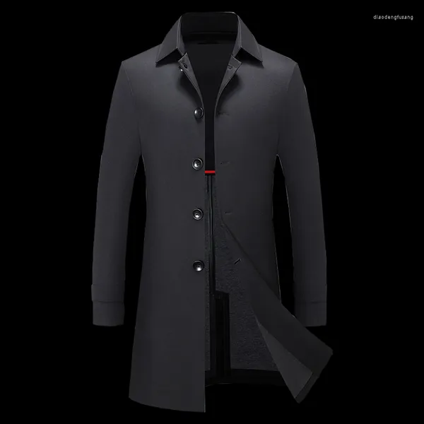 Hommes Trench-Coats Mode Solide Hommes Automne Coupe-Vent Casual Noir Pardessus Affaires Lâche Long Printemps Survêtement Grande Taille Tops