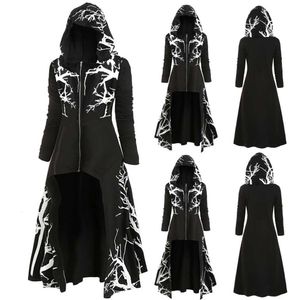 Heren Trench Coats Fashion Unisex volwassen mannen vrouwen 3D print Medieval Hooded Cape Long Cloak Halloween Kostuumjas Ponchos Cape Cloak Top Women 230812