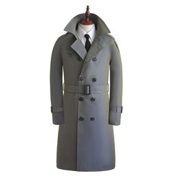 Männer Trenchcoats Farbverlauf Herren Mann Langer Mantel Männer Kleidung Slim Fit Mantel England Ärmel Frühling Herbst Mode Khaki Blau