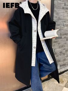 Heren Trench Coats IEFB Autumn Winter Wind Breakher Men Medium Long Long Long Long Long Nep Tweedelig Koreaanse mode Mannelijke Trench 9A4520 220826