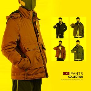 Herengeul Lagen Jas Warm Hooded Dikke puffer jas mannelijke casual hoogwaardige hoogwaardige overjas thermische winter windbreakers's