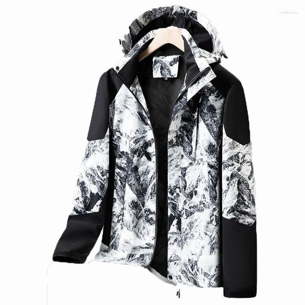 Abrigos de zanjas para hombres Chaquetas de felpa Fleece Otoño Invierno Parka Hombres Cortavientos Plus Terciopelo Grueso Cálido Piel Negra Masculina Anorak con capucha impermeable