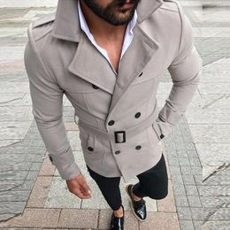 Vestes de trenchs masculins Vestes Slim Fit Social Top Top Breaker Coat Streetwear Long manche d'automne hivernale chaude 2022 mode
