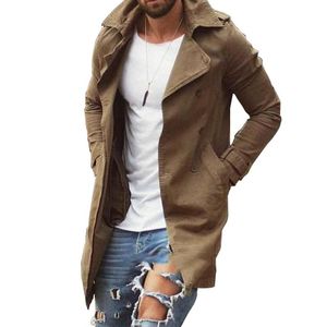 Heren Trench Coats Kimsere Fashion Coat Spring Autumn Long Business Wind Breakher Slim Fit Jackets Outerwear voor man Size S-4XL