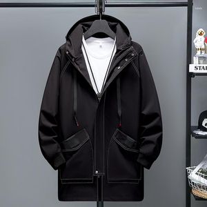 Heren Trenchcoats Korea Fashion Oversize 8XL 2023 Casual Zwarte Windjack Lange Jas Voor Lente Herfst Winter Kleding 10XL