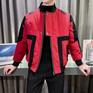 Trench Cods Coats Fashion coréenne Bomber épissée Veste Men de parka chaude Men de l'hiver