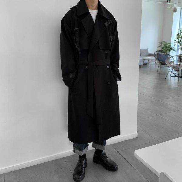 Trench da uomo Moda coreana Abiti primaverili Soprabito per uomo Giacca a vento lunga Streetwear Uomo Donna Cappotto