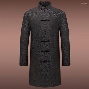Heren Trench Coats Lanjiao High-end Xiangyinun Yarn Tang Pak Coat Cotton Padded Jacket Winter Dikked echte zijderupsen Silk Cotton-