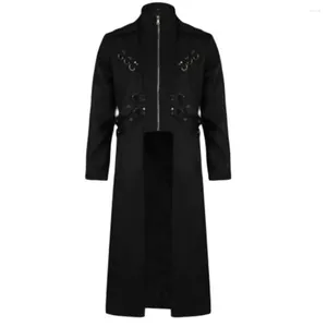 Heren Trench Coats Lange middeleeuwse Renaissance Kostuum Gentlema Coat Gotic Steampunk Vintage Frock Outfit Menrenaissance Punk Outerwear