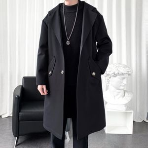 Hommes Trench Coats Longs Hommes Manteau Style Britannique Pardessus Outwear Coupe-Vent S3XL 230804