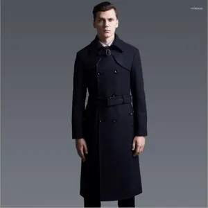 Trench Coats Men's Long Woolen Coat Fashion Fashion Double Poit