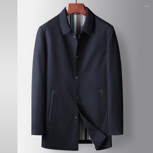 Hommes Trench Coats Marques De Luxe Hommes Vêtements Manteau À Manches Longues Printemps Automne Veste Affaires Militaire Casual Haute Qualité Solide