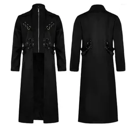 Herren Trenchcoats Herrenmantel Schwarze Jacke Steampunk Windjacke Gothic Kleidung Halloween Kostüm Punk Oberbekleidung Mittelalter