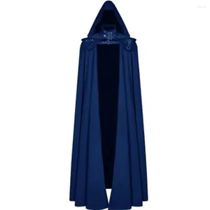 Heren Trench Coats Middeleeuwse mantel Haped Coat Vrouwen Vintage Gothic Cape Long Halloween Ghost Devil Cosplay Cosplay Costume Wizard Dood