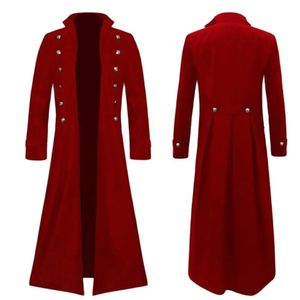 Trenchcoats voor heren Middeleeuwse kostuums Steampunk Gothic Zwart lang jasje Cosplay Piraat Halloween-outfit Trenchcoat voor heren 231127