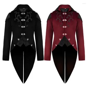 Trenchs pour hommes Veste médiévale Manteau victorien Steampunk Gothic Tailcoat Corduroy Vêtements Costume d'Halloween