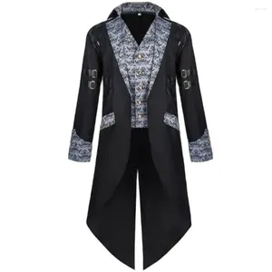 Heren trenchcoats Middeleeuws Steampunk jack Vampier Duivel Halloween Cosplaykostuum Gothic Victoriaanse edelen Smoking pak Zwarte jas